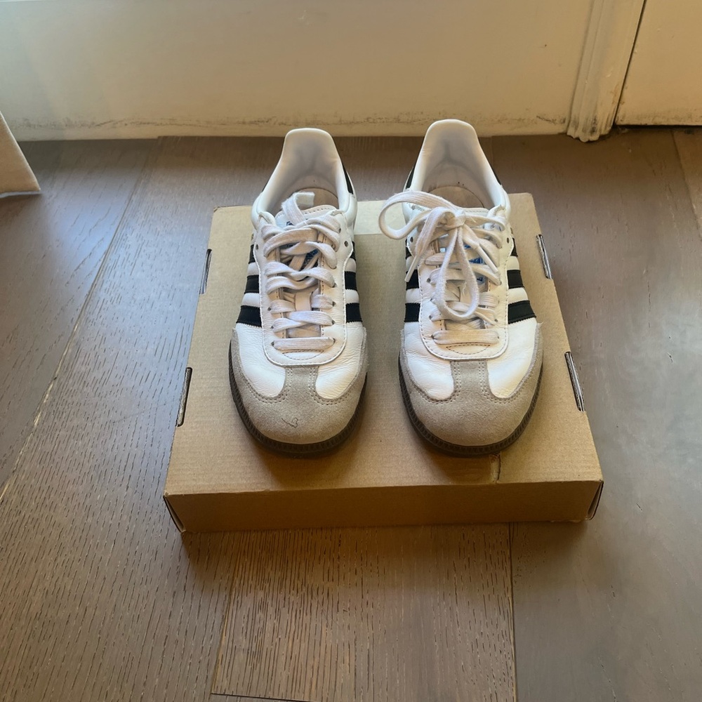 Adidas Classic White and Black Trainers